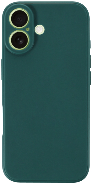 Apple iPhone 17 szilikon tok kameravédővel matt sötétzöld