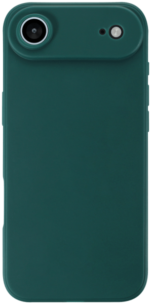 Apple iPhone 17 Air szilikon tok kameravédővel matt sötétzöld