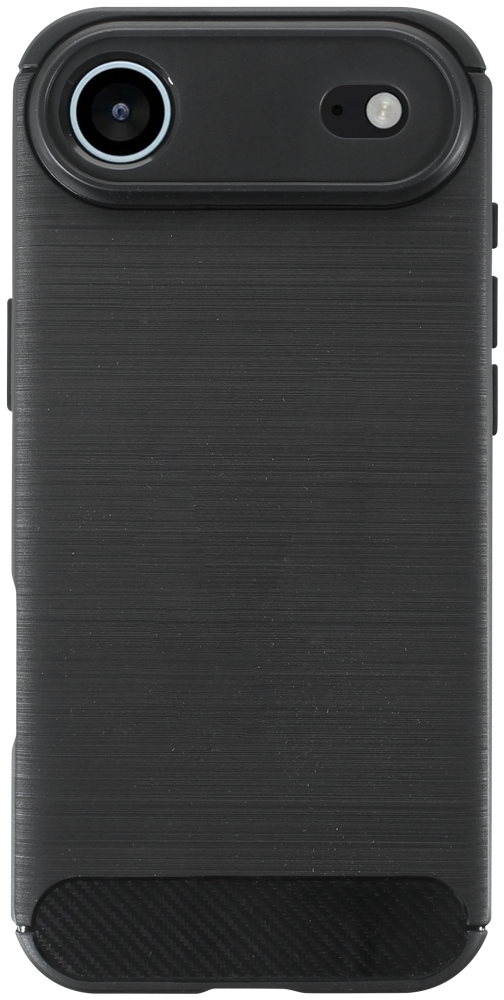 Apple iPhone 17 Air ütésálló szilikon tok szálcsiszolt-karbon minta légpárnás sarok kameravédővel fekete