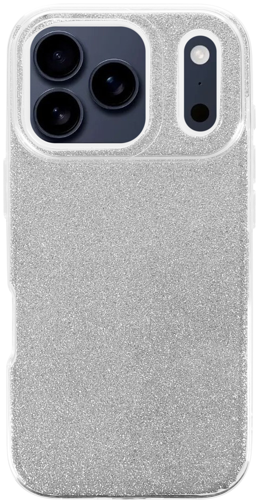 Apple iPhone 17 Pro szilikon tok csillogó hátlap ezüst