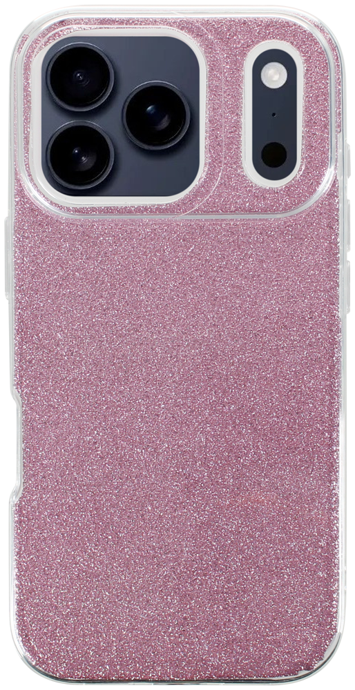 Apple iPhone 17 Pro szilikon tok csillogó hátlap rózsaszín