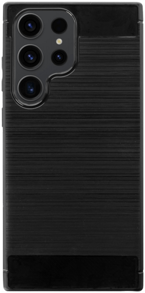 Samsung Galaxy S23 Ultra (SM-S918B) ütésálló szilikon tok szálcsiszolt-karbon minta légpárnás sarok fekete