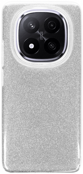 Xiaomi Redmi Note 14 Pro Plus 5G szilikon tok csillogó hátlap ezüst