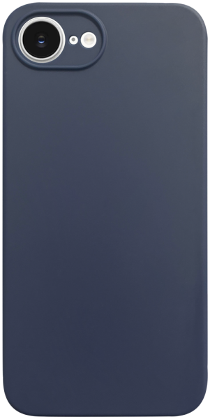 Apple iPhone 16e (SE 2025) szilikon tok kameravédővel matt sötétkék