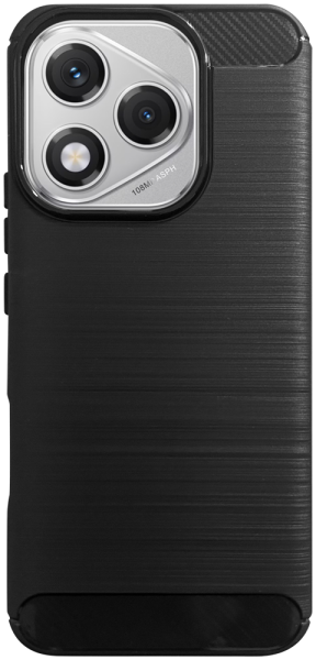 Huawei Honor 400 Lite ütésálló szilikon tok szálcsiszolt-karbon minta légpárnás sarok fekete